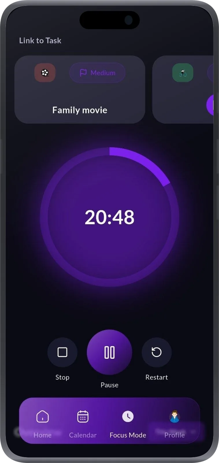 Engz, focus mode screen
