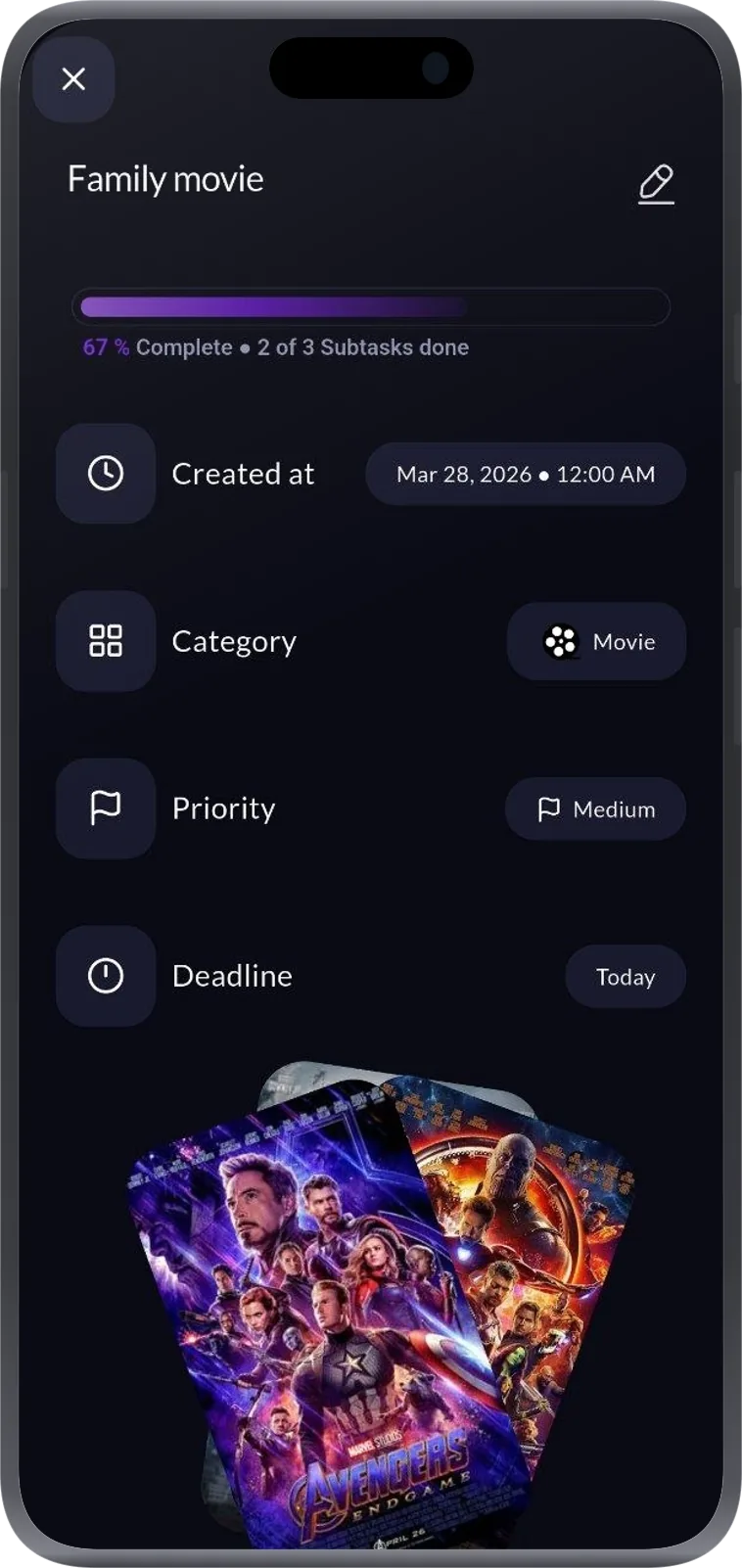 Engz, task with media screen