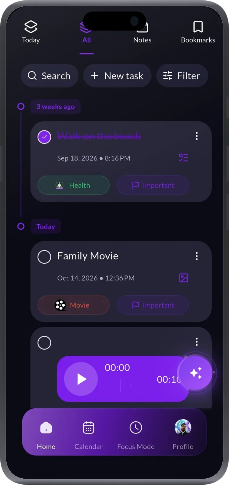 Engz, tasks screen