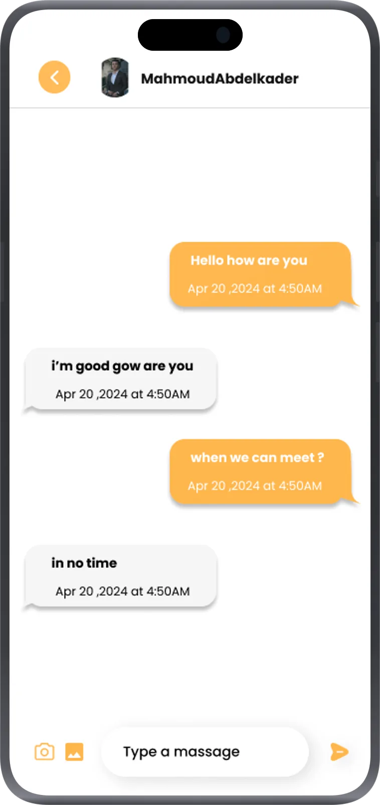 ICare, chating screen
