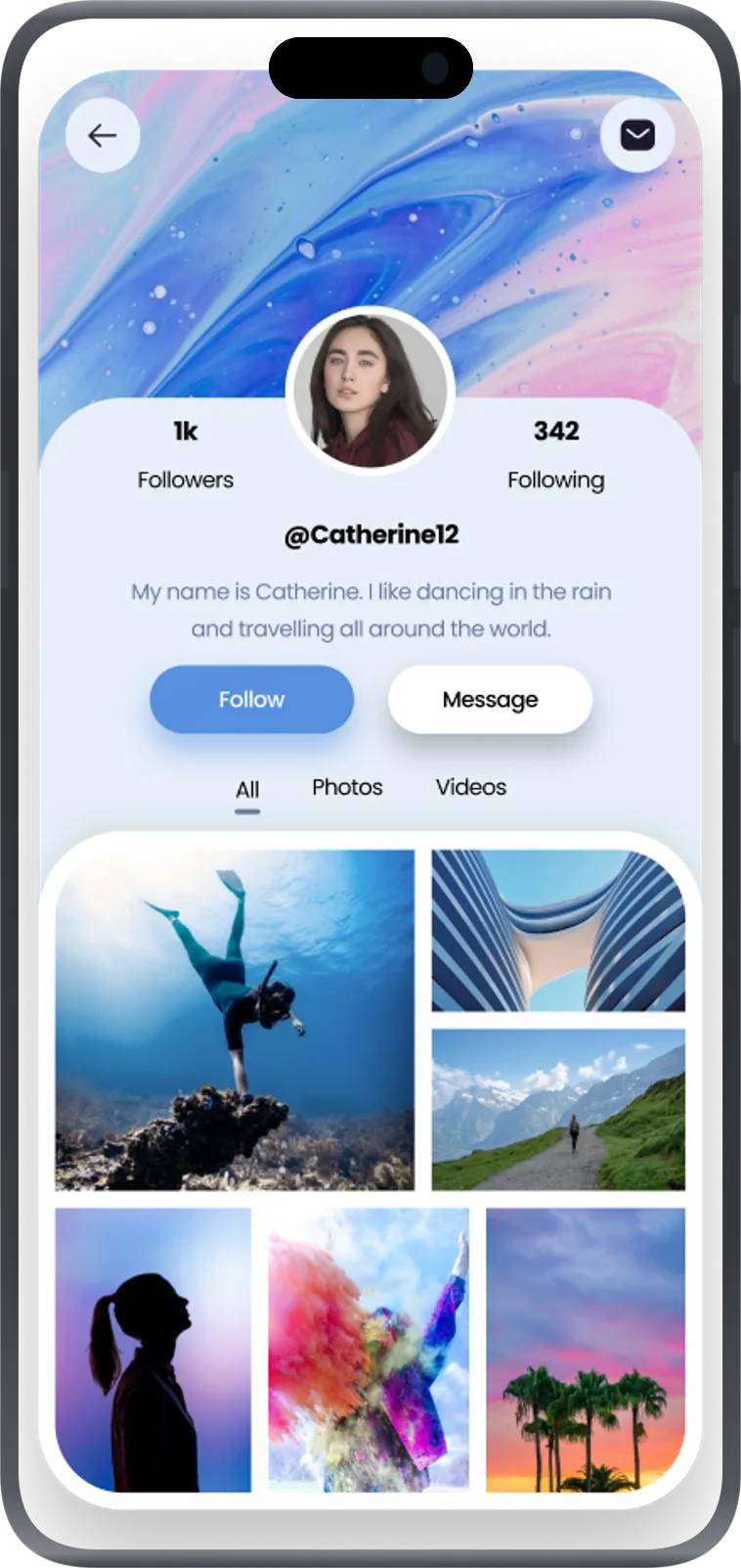 Linkup, profile screen